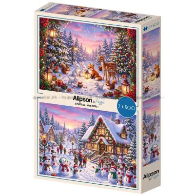 Bilde av Vinterkos og juleglede, 2x500 brikker