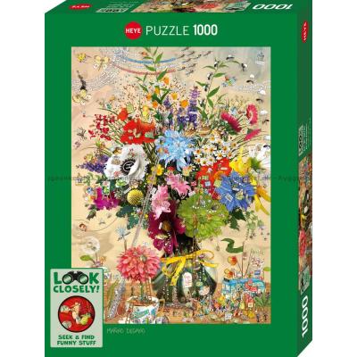 Bilde av Degano: Fargerike blomster og små vesener, 1000 brikker