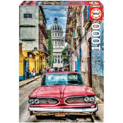 Veteranbil i Gamle Havanna, Cuba, 1000 brikker