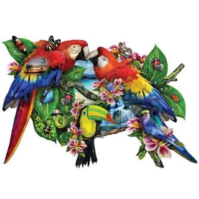 Schory: Papegøyer i paradis - Formet motiv, 1000 brikker