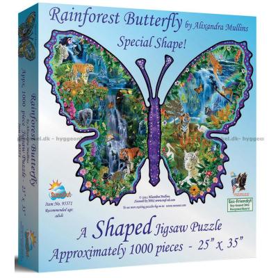 Mullins: Sommerfugl-regnskogen - Formet motiv, 1000 brikker