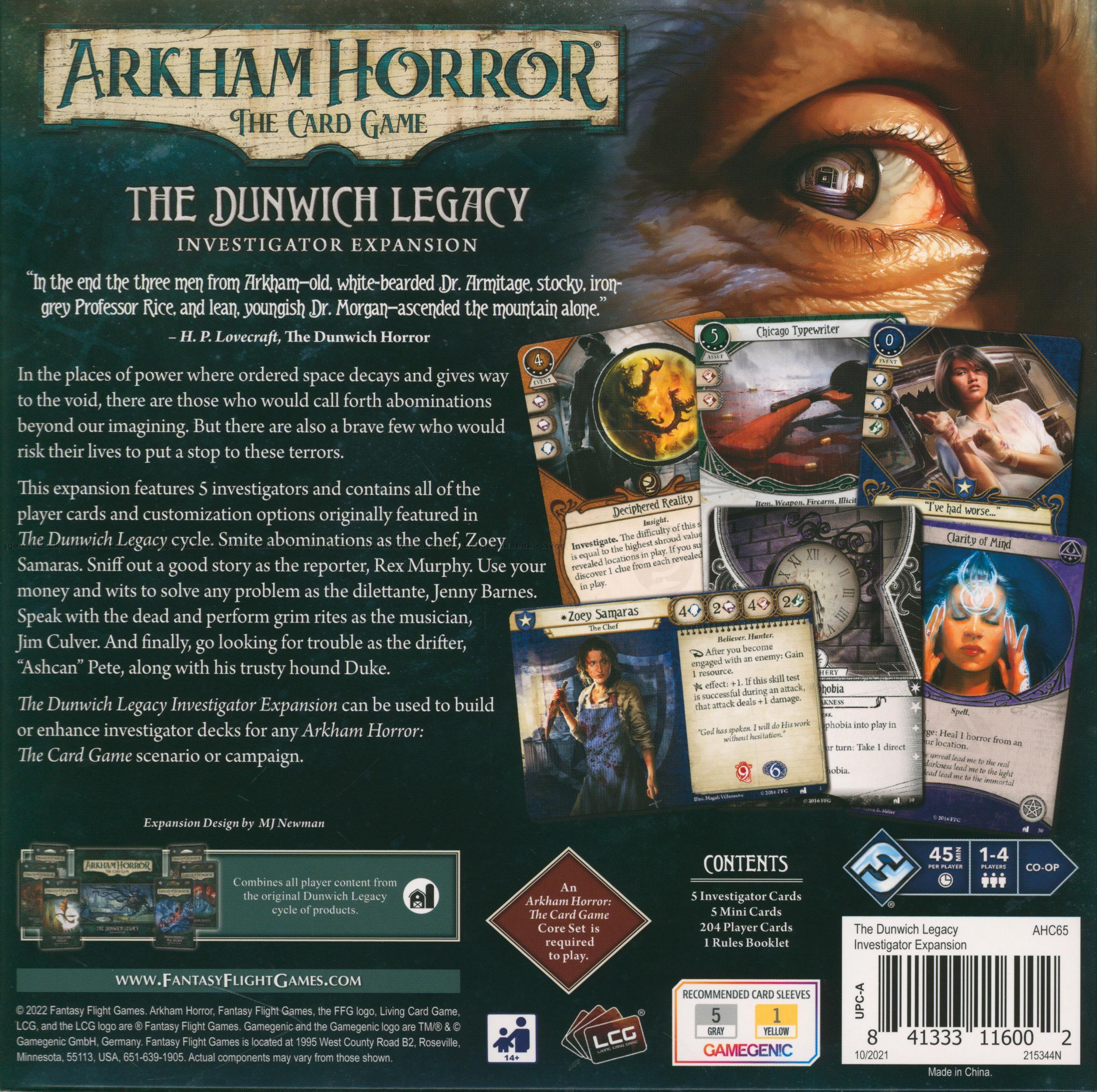 arkham horror the card game dunwich legacy investigator expansion Arkham Horror LCG Expansion : Return to the Dunwich Legacy — Twenty Sided main image 0
