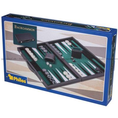 Backgammon: 47 cm - grønn - fra Philos
