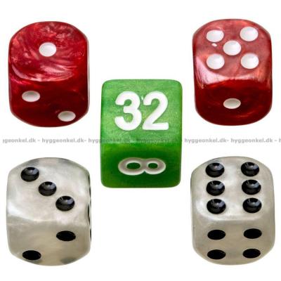 Bilde av Backgammon: Ekstra brikker 34 mm (røde og hvite)