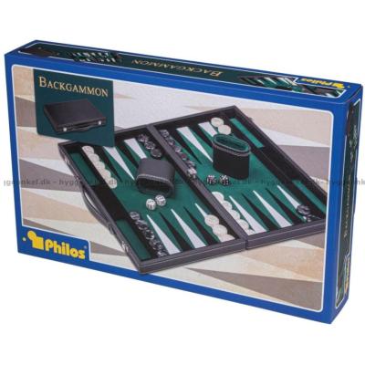 Backgammon: 38 cm - grønn - fra Philos