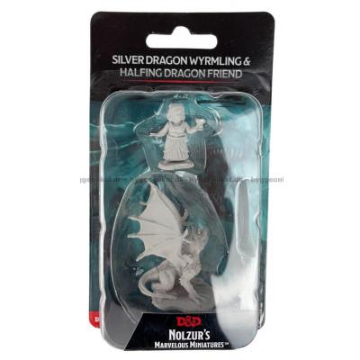 D&D: Nolzurs Marvelous Miniature - Silver Dragon Wyrmling & Halfing Dragon Friend Female