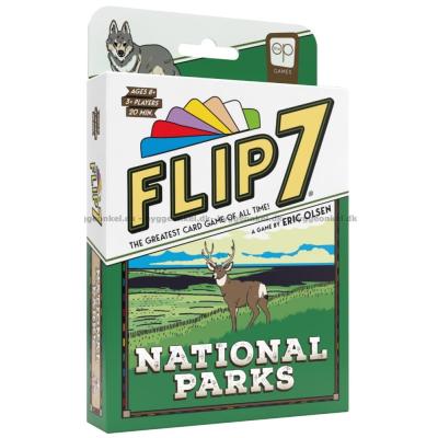 Bilde av Flip 7: National Parks sett skrått ovenfra