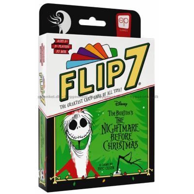 Bilde av Flip 7: Nightmare Before Christmas sett skrått ovenfra
