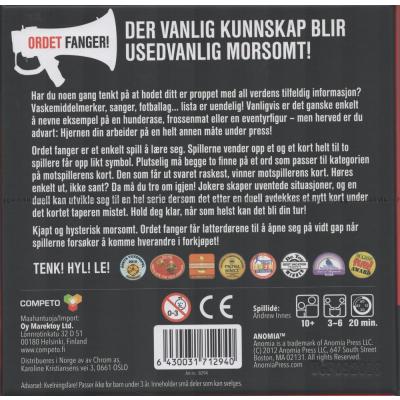 Baksiden av esken